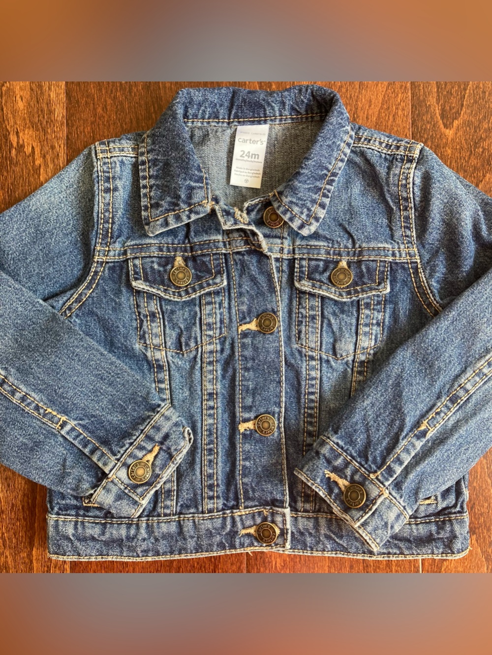 Carter’s Blue Denim Jean jacket Baby Boy Girl fall Coat 2T 2 Year 24 Months